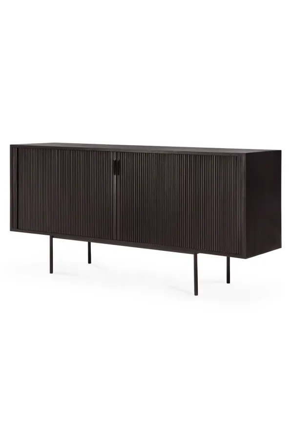 Varnished Teak Industrial Sideboard