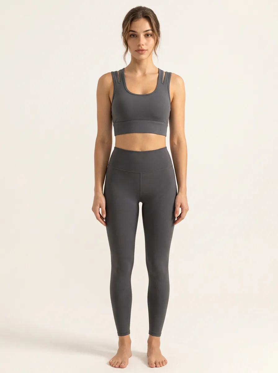 Women's Ribbed Cross Back Workout Bra