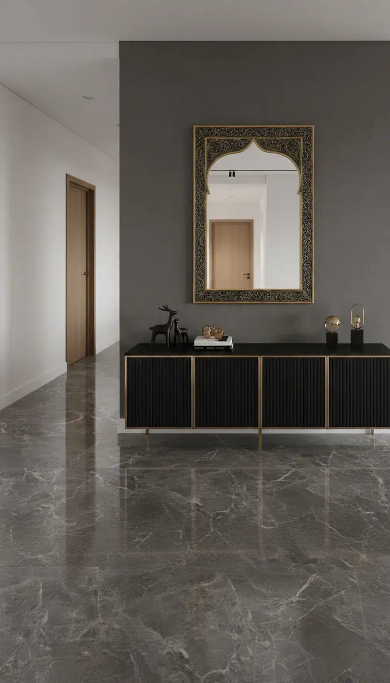 Engraved Brass Decorative Wall Mirror