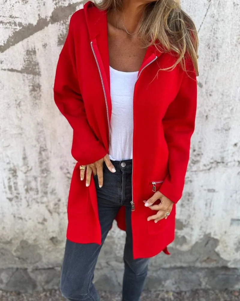Cotton Zip Front Cardigan