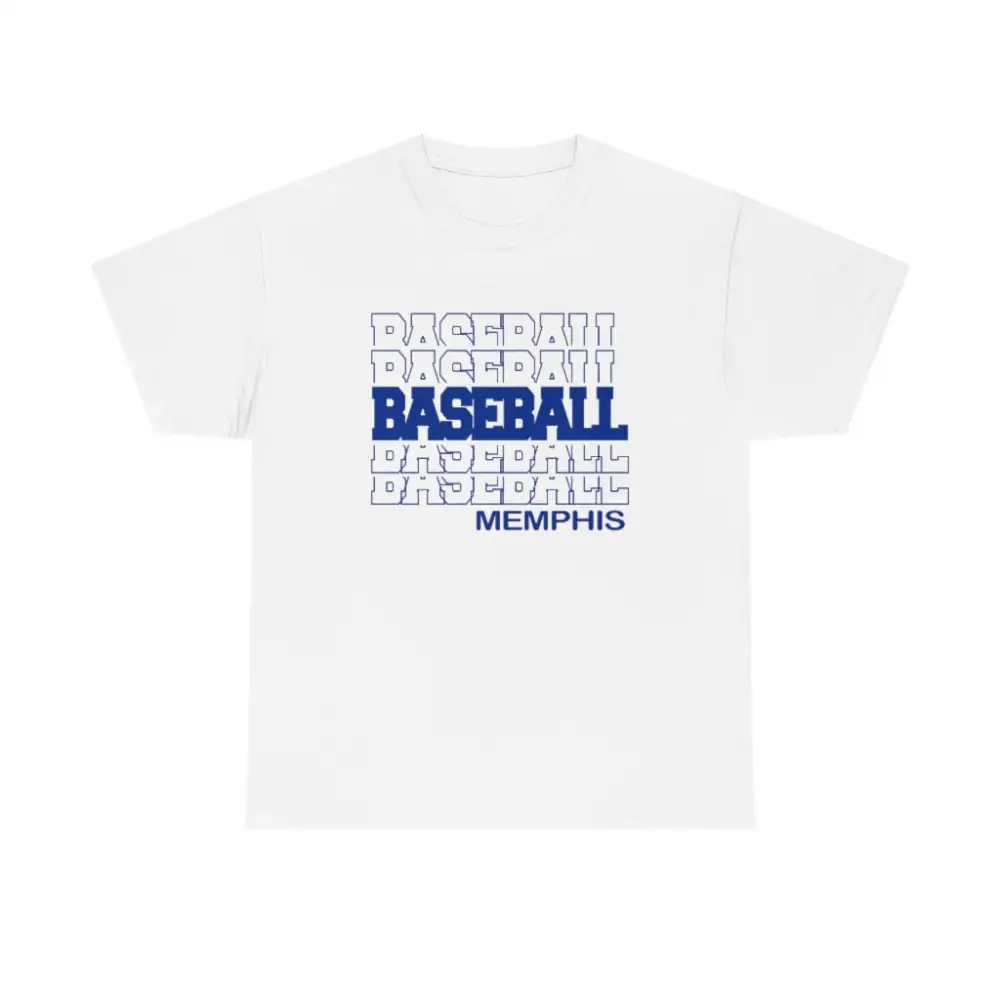 Baseball Memphis in Modern Stacked Lettering T-Shirt