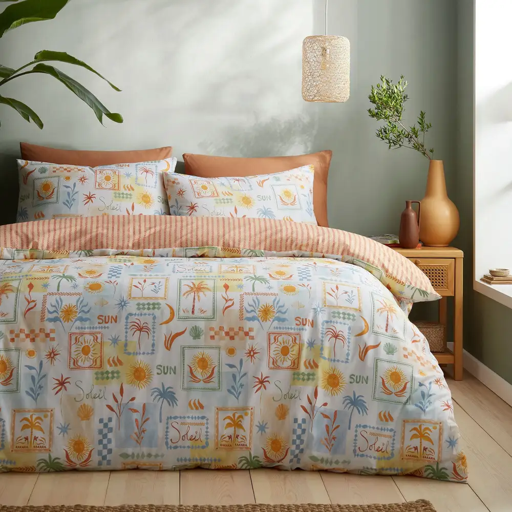 Balanced Bedroom Reversible Check Polycotton Duvet Cover Set