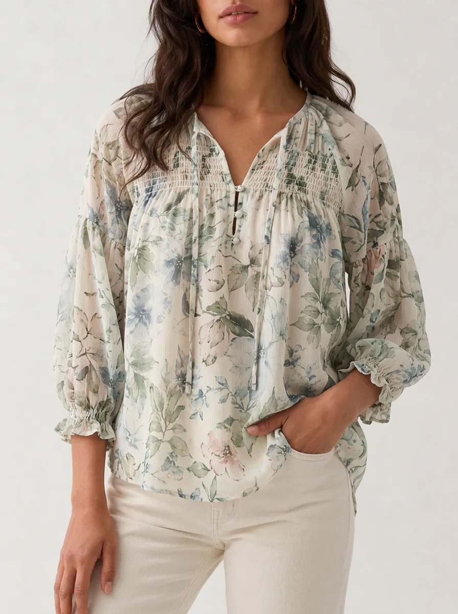Women's Floral Botanical Garden Printed Blouse