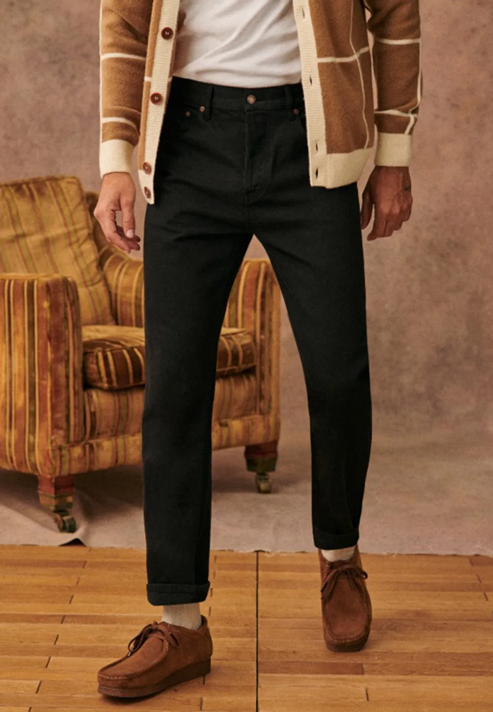 Dark Blue Straight Leg Casual Denim Jeans