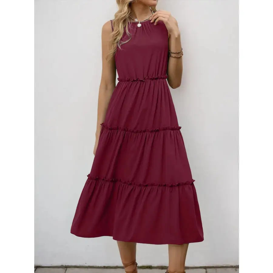 Frill Tiered Midi Dress