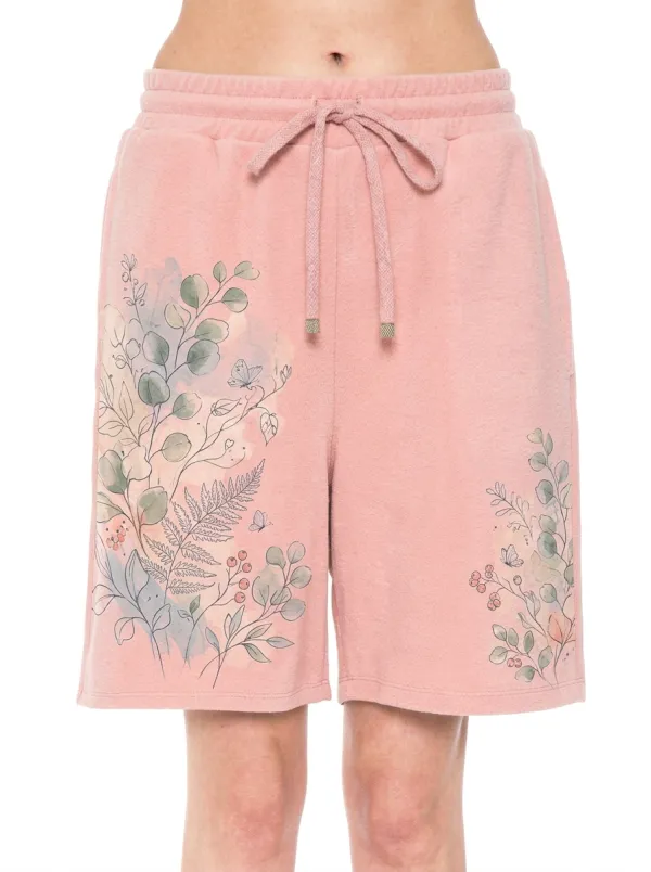 Women's Botanical Nature Lover Watercolor Floral Printed Shorts
