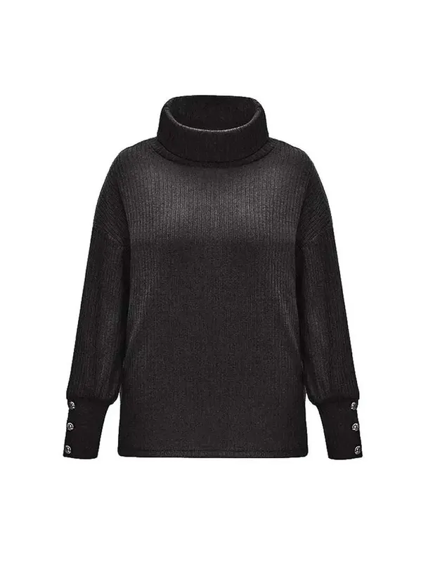 Winter Ribbed Cowl Neck Sweater