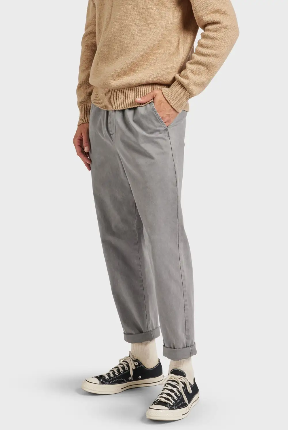 Casual Tapered Fit Cotton Blend Chino Pants