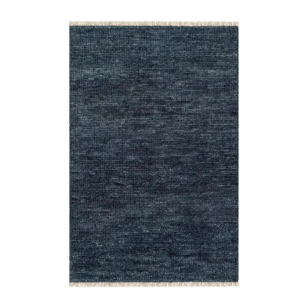 Hand-Knotted Wool Fringed Carpet
