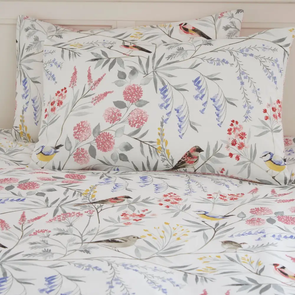 Printed Floral Brushed Cotton Duvet Cover Set