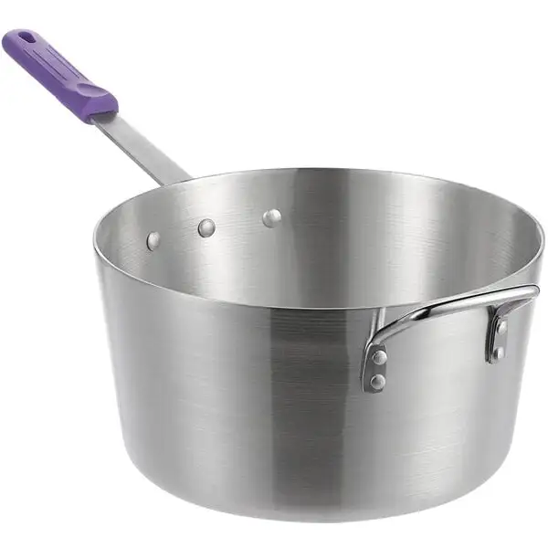 Deep Tapered Aluminum Sauce Pan with Allergen Free Silicone Handle
