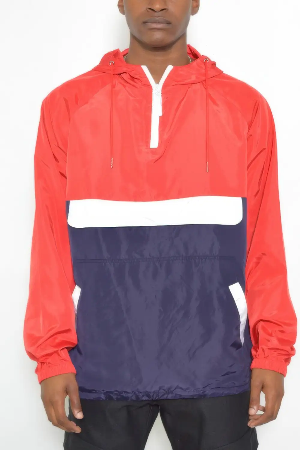 Color Block Pullover Anorak Jacket