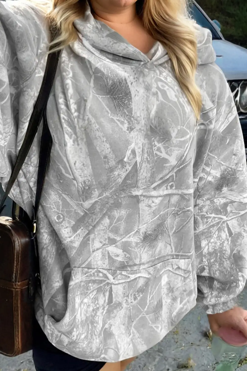 Pocketed Oversized Camouflage Hoodie