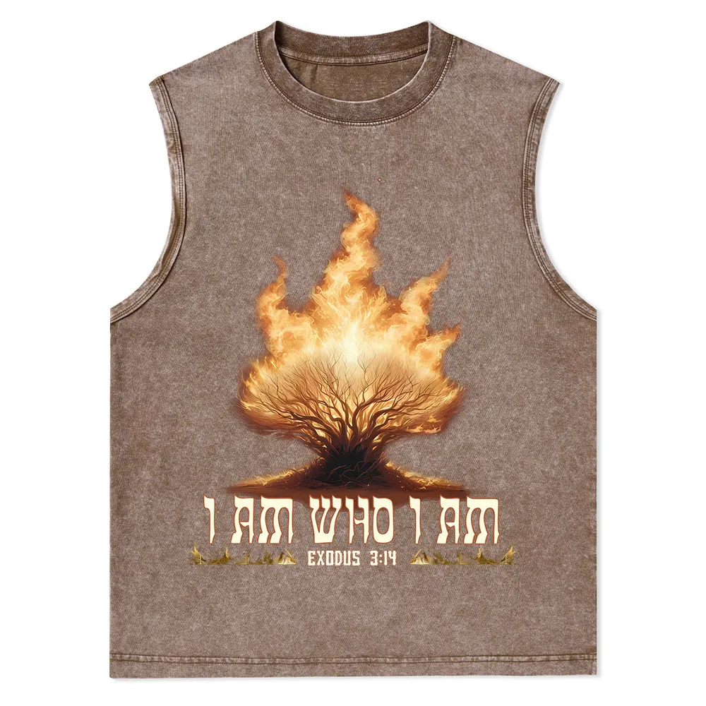 I Am Who I Am Christian Washed Tank Top