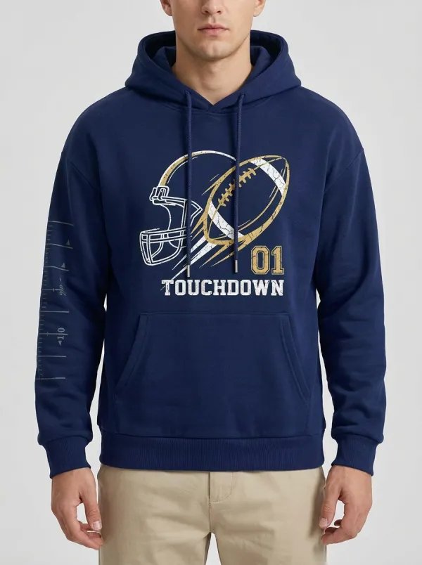 Men's American Football Lover Touchdown Helmet Hoodie