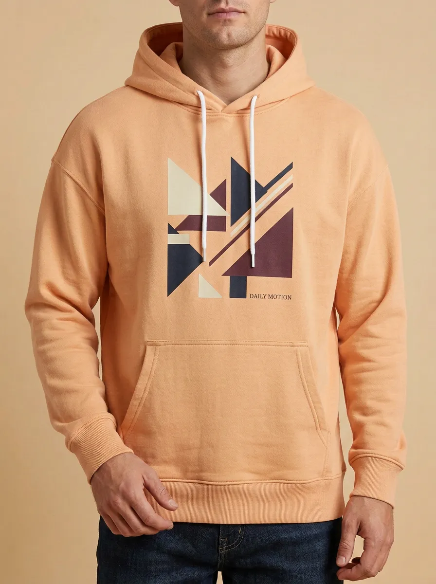 Men's Modern Geometric Abstract Art Print Hoodie