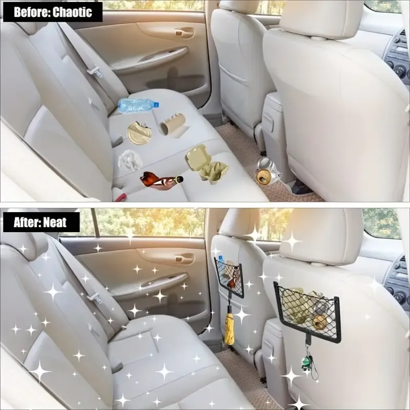 1pc Heavy-Duty All-in-One Vehicle Seat Back Organizer System