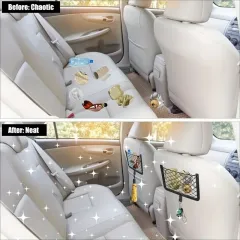 1pc Heavy-Duty All-in-One Vehicle Seat Back Organizer System