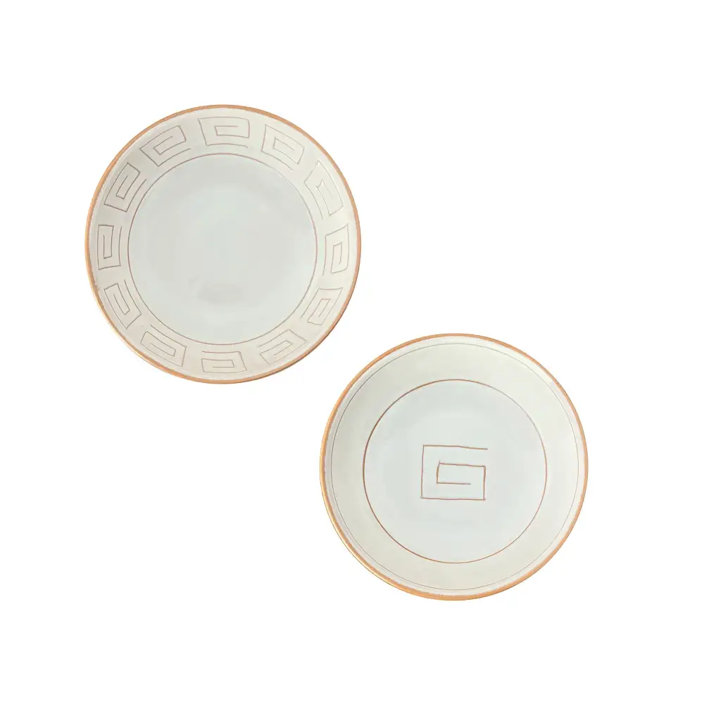 Meander-Motif Ceramic Meze Bowl
