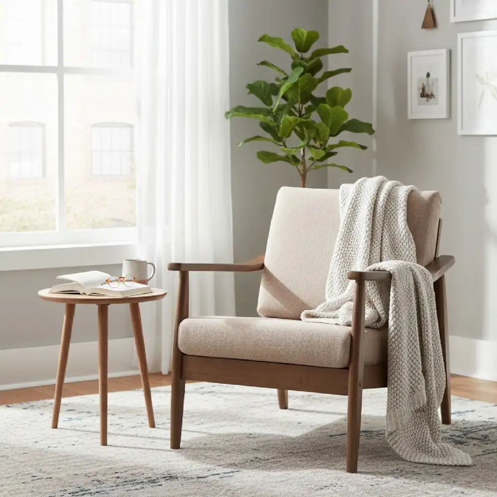 Curved Framed Lounge Chair