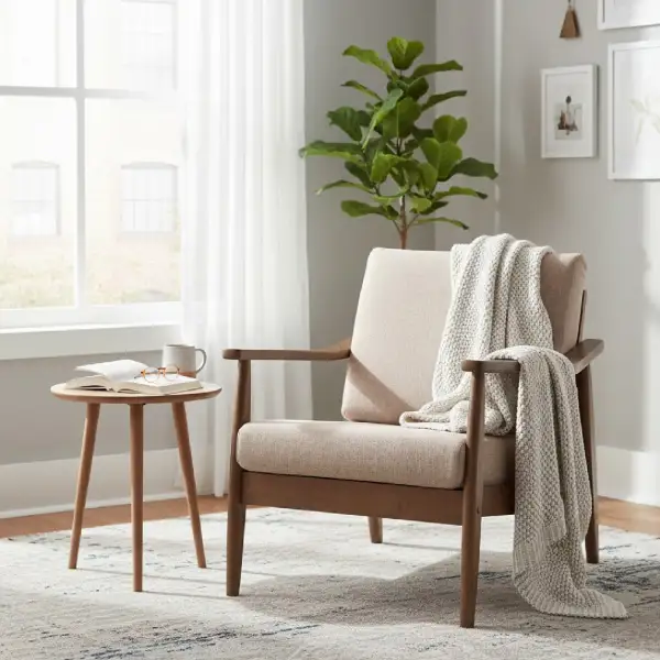 Curved Framed Lounge Chair