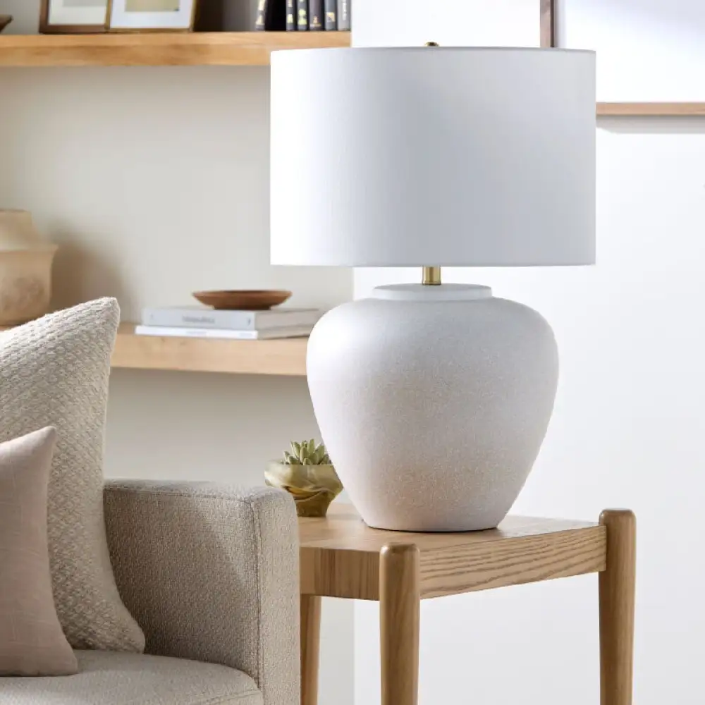 Linen Shade Ceramic Linen Table Lamp