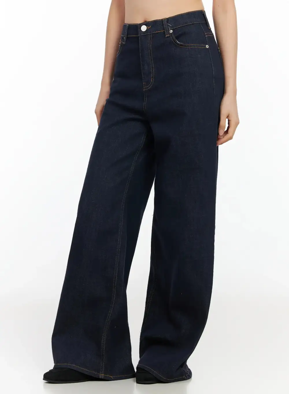 Wide-Fit Banded Jeans