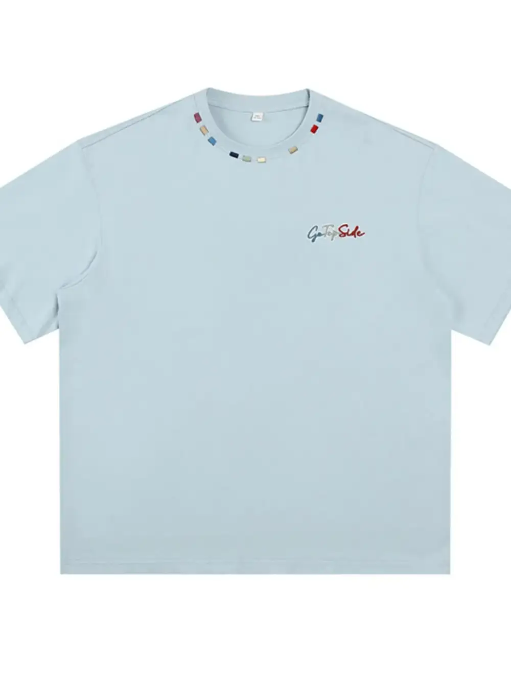 Embroidered Crew Neck Half Sleeve Tee