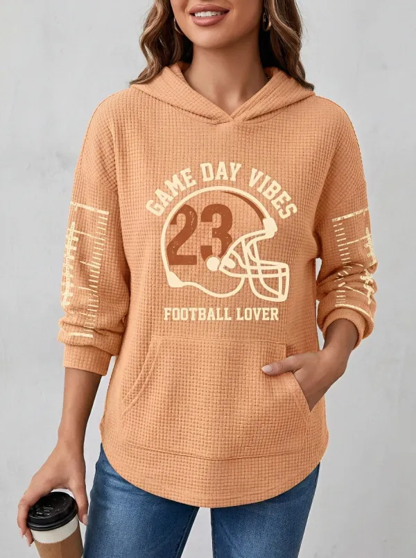Football Graphic Casual Hoodie