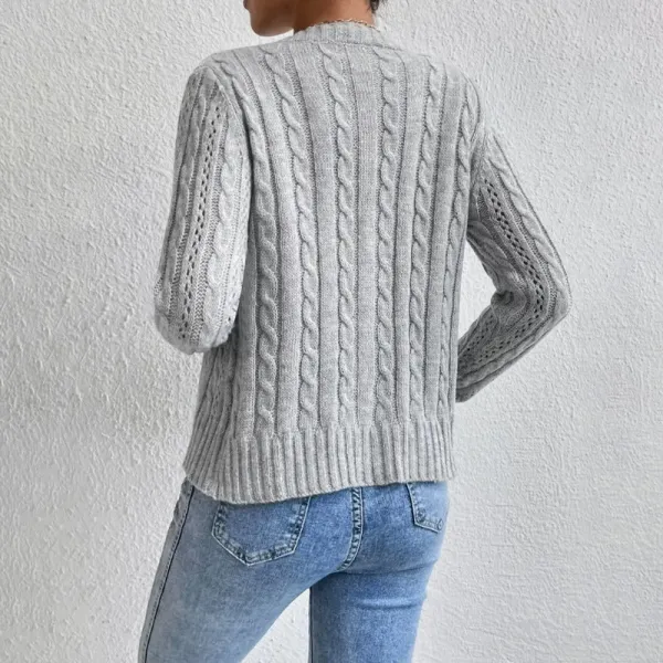 Warm Cable Knit Cardigan with Buttons