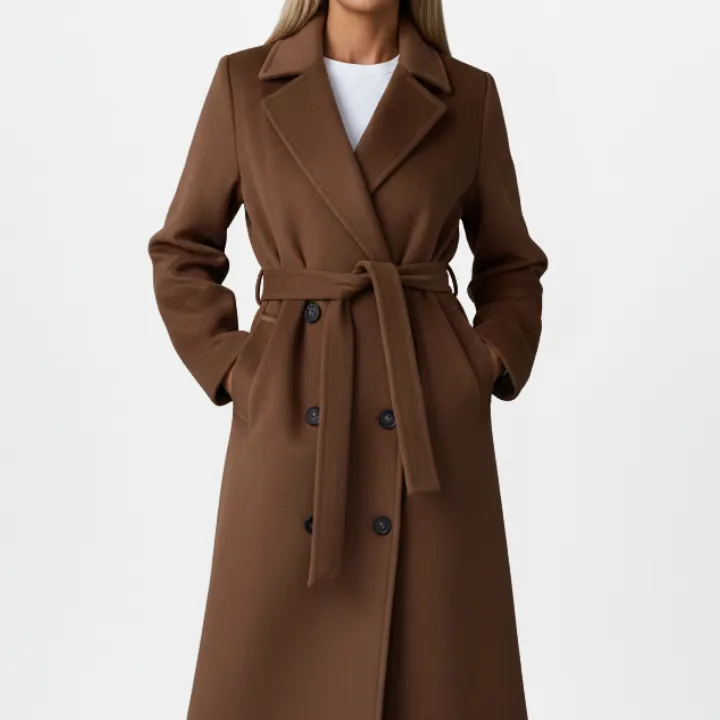 Belted Double-Breasted Trench Coat