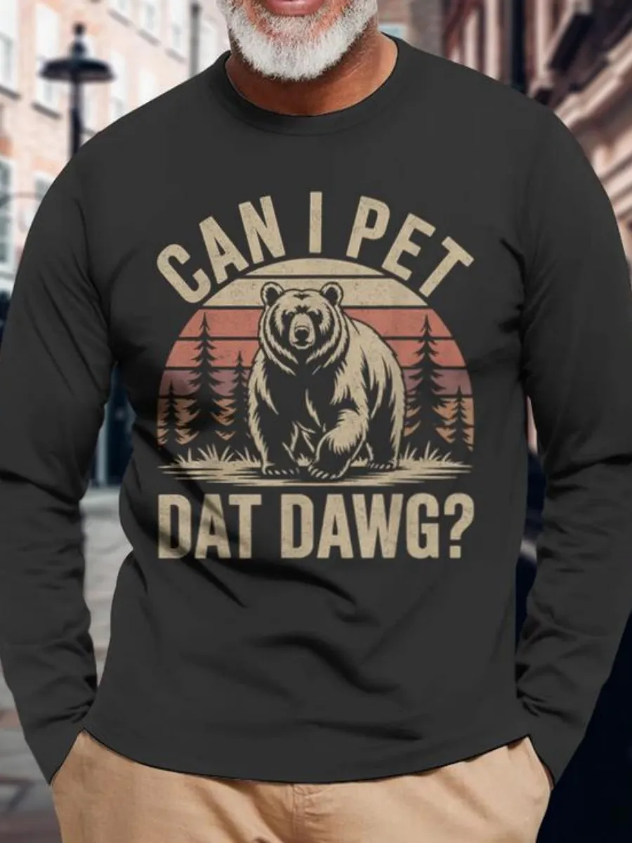 Sunset Bear Patterm Casual T-Shirt