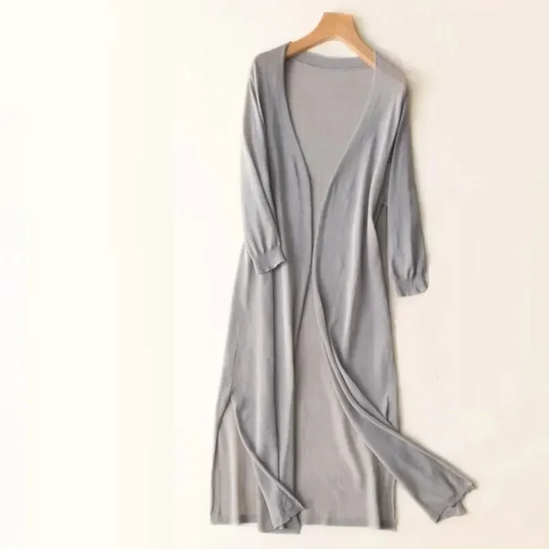 Casual Relaxed Fit Long Cardigan