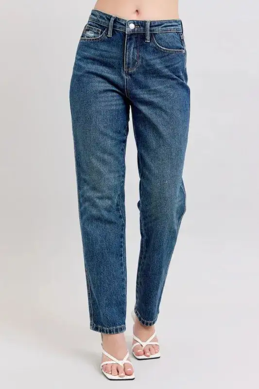 Panel Detail Tailored Denim Jeans