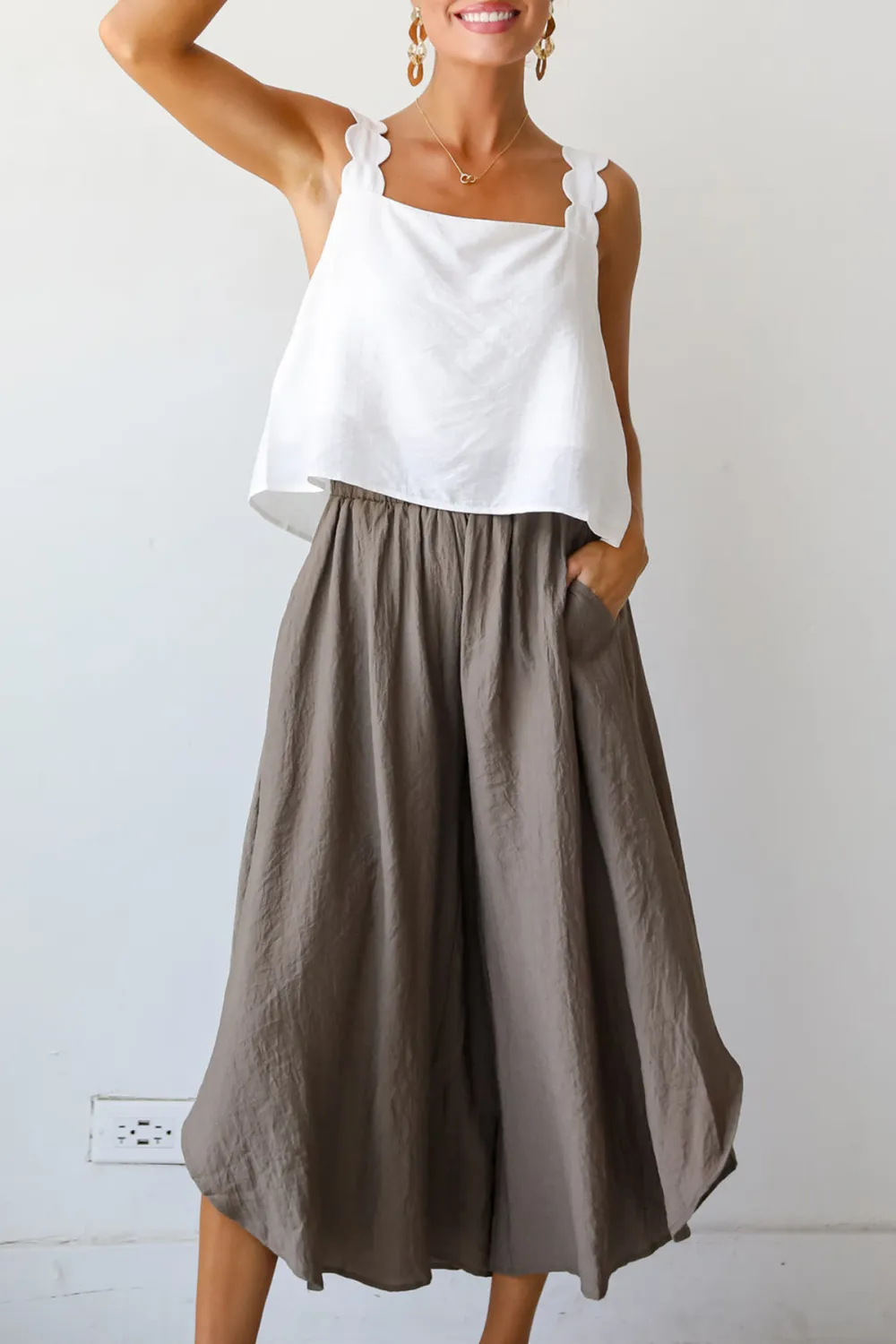Mocha Wide Leg Pants
