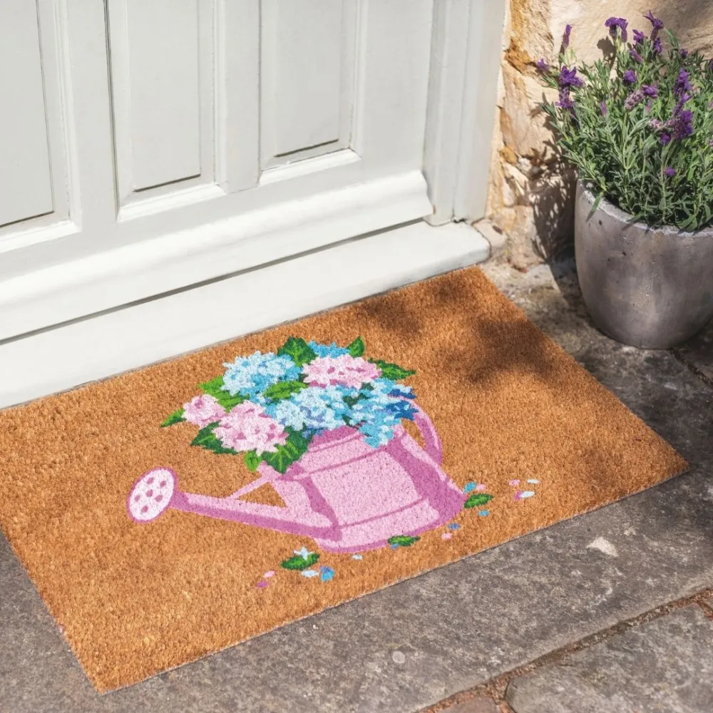Coir Watering Can Blooms Coir Door Mat