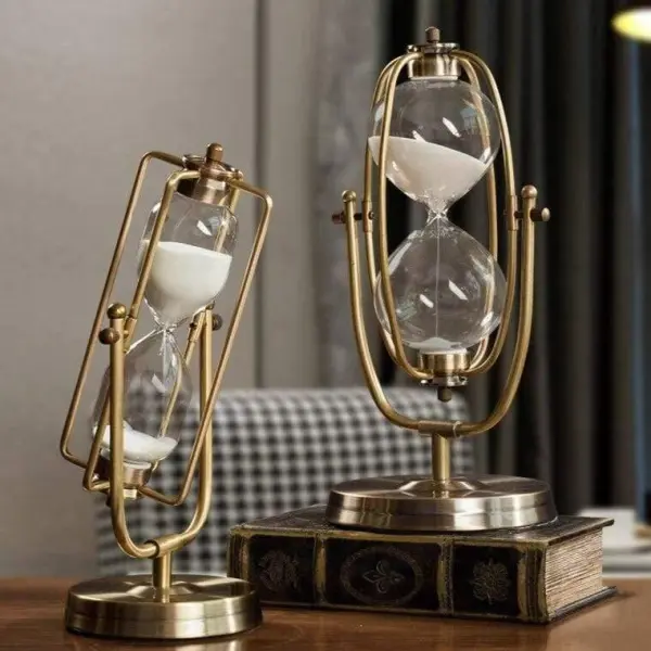 Metal Frame Decorative Hourglass