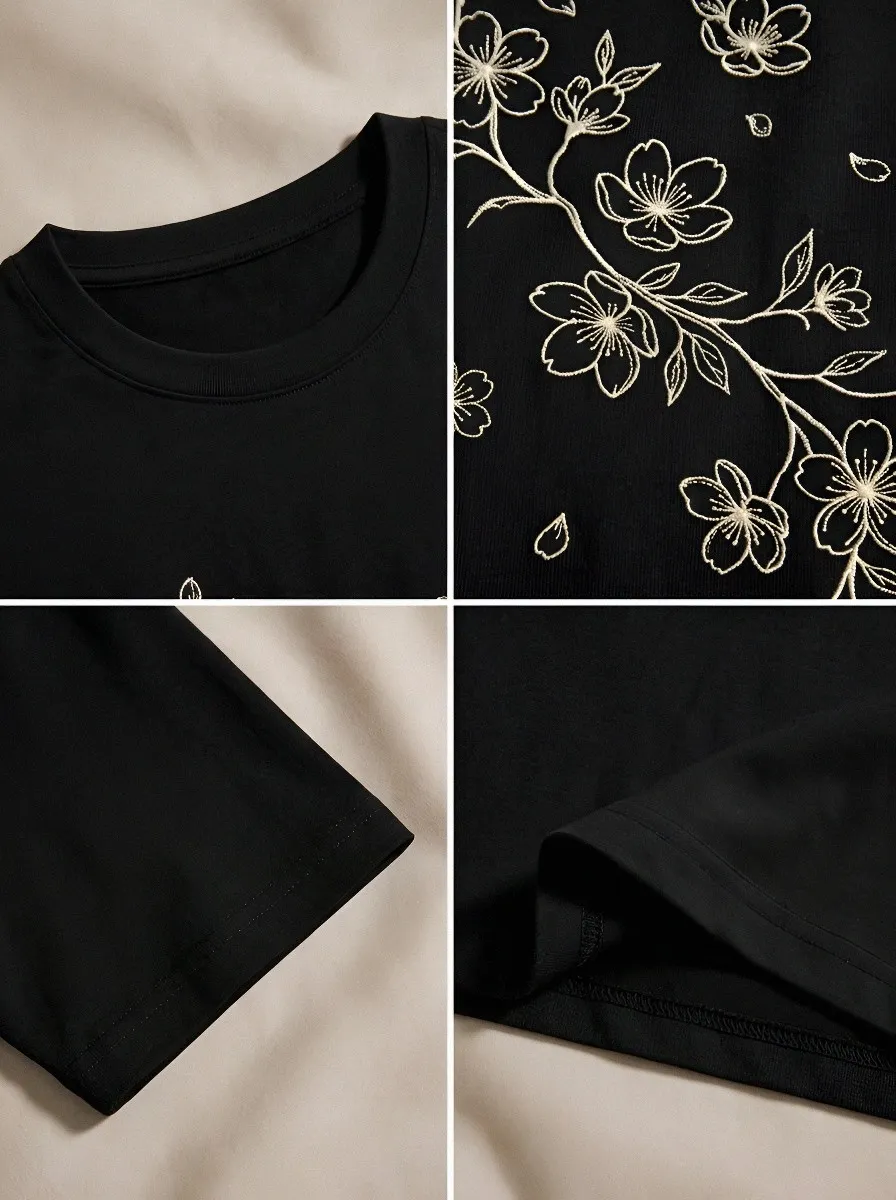 Unisex Nature Lover Cherry Blossom Floral Printed T-shirt