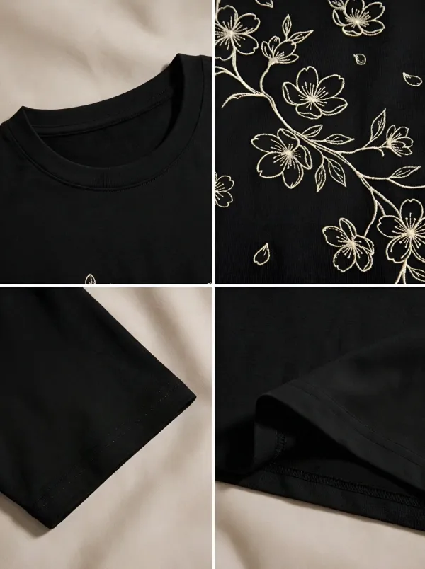 Unisex Nature Lover Cherry Blossom Floral Printed T-shirt