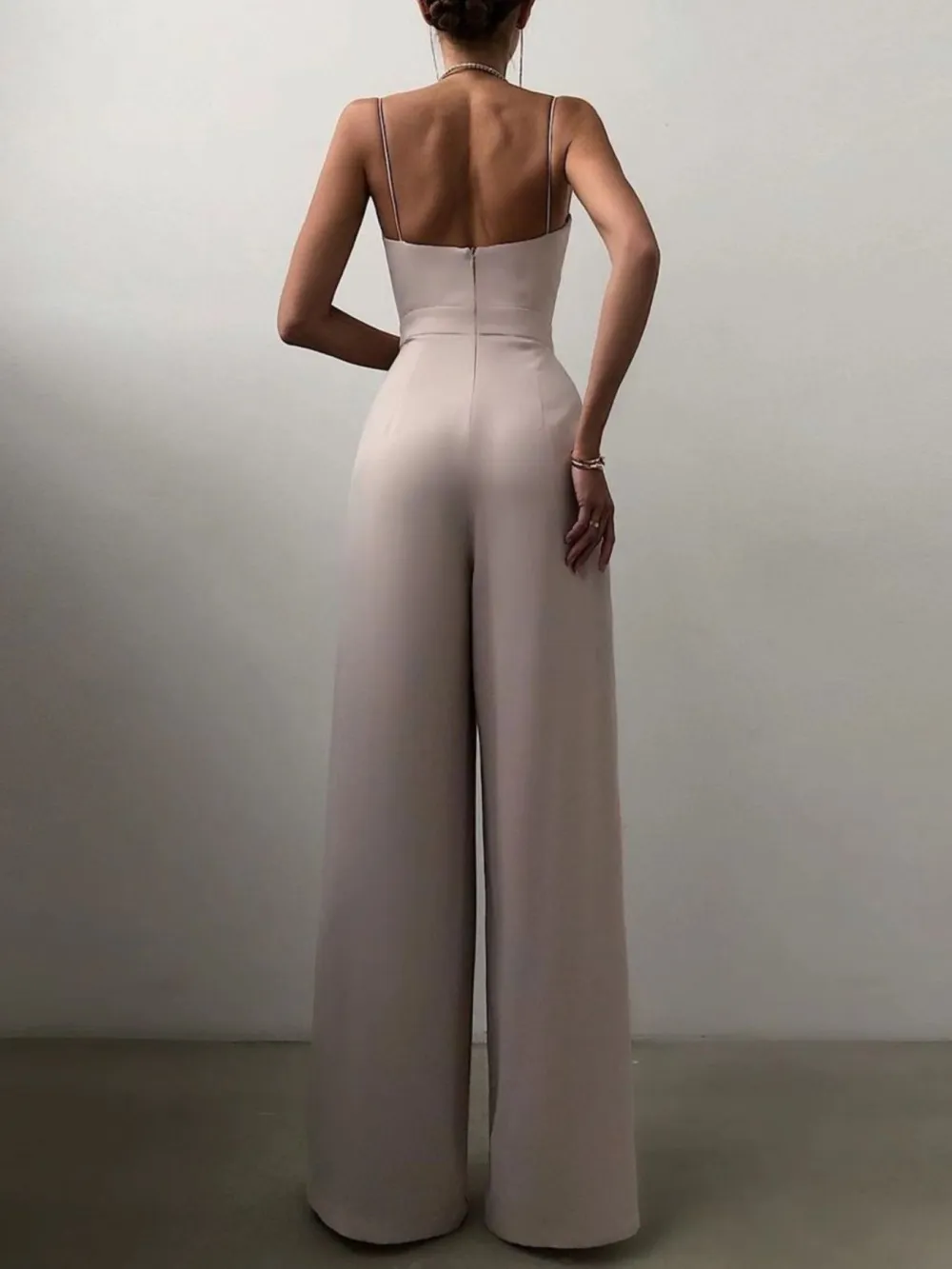 Plus Size Spaghetti Strap Wide Leg Accessory