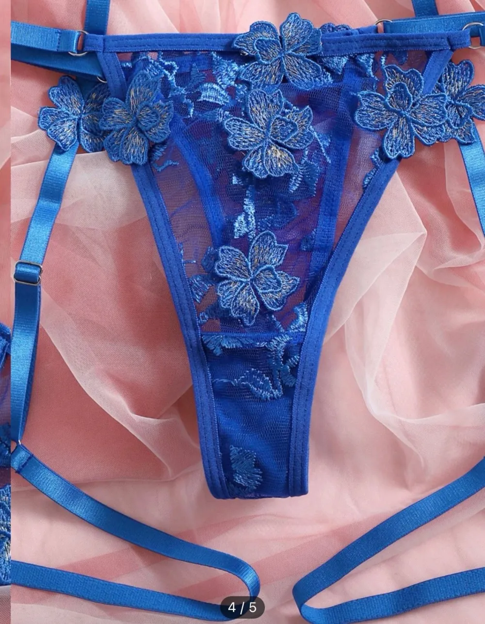 Embroidered Lace Lingerie Set