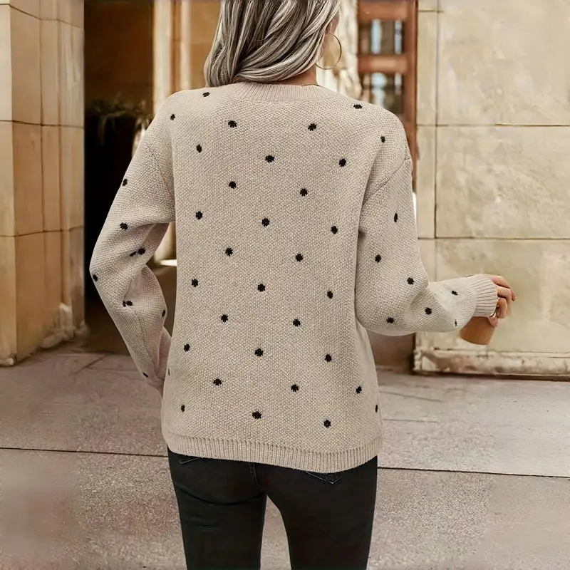 Dot Pattern Knit Sweater