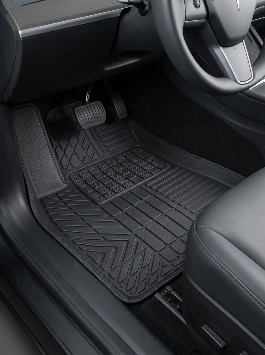 All-Weather Rubber-Texture Car Interior Floor Mat