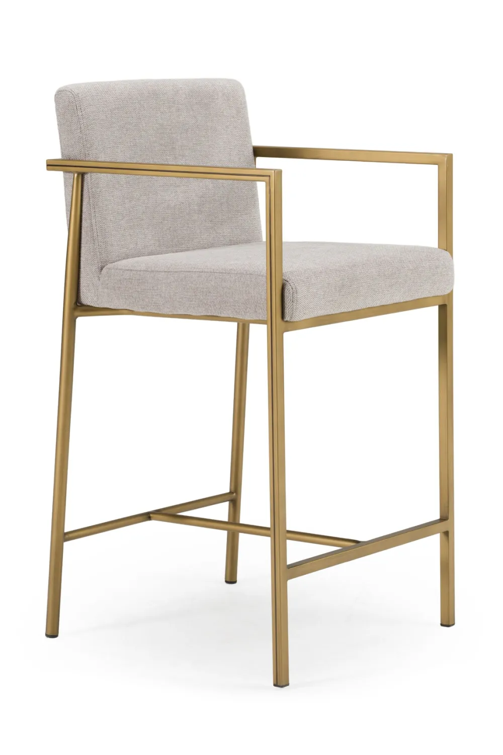 Contemporary Brass-Frame Counter Stool