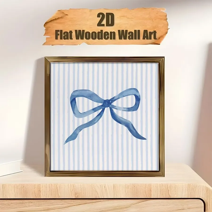 Watercolor Blue Bow Wall Art
