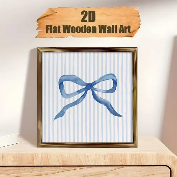 Watercolor Blue Bow Wall Art