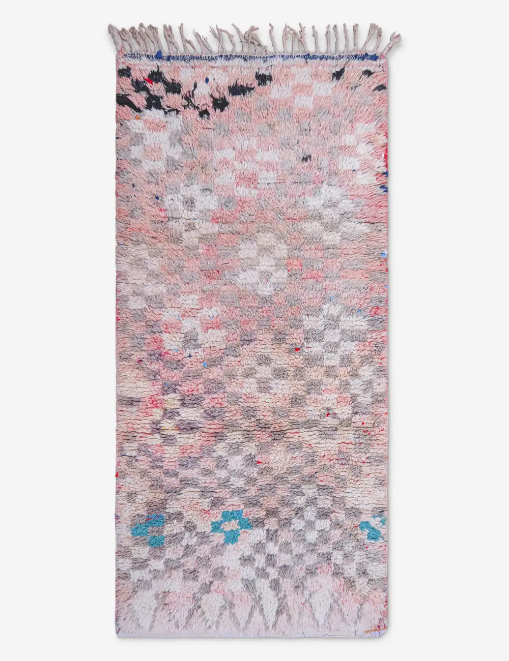Rich Moroccan Inspired Hand Knotted Wool Runner Rug