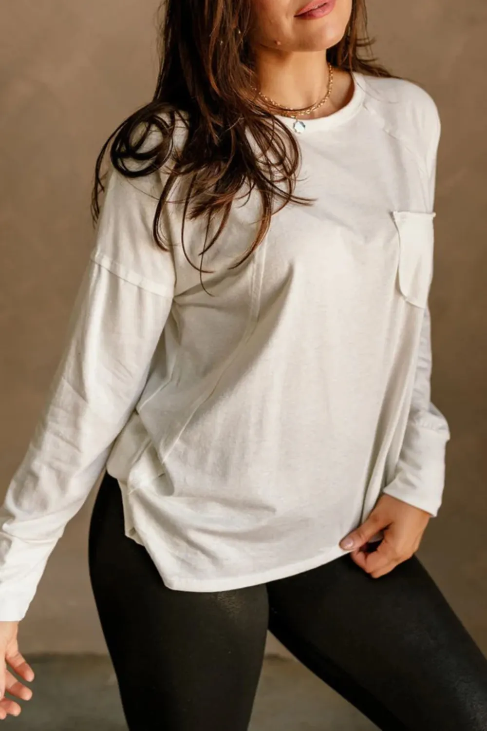 Dropped Shoulder Long Sleeve T-Shirt