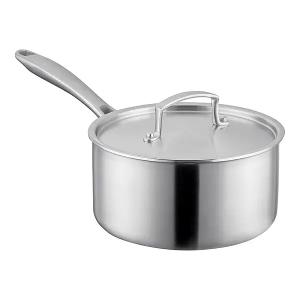 Space-Saving Tri Ply Stainless Steel Sauce Pan with Cover