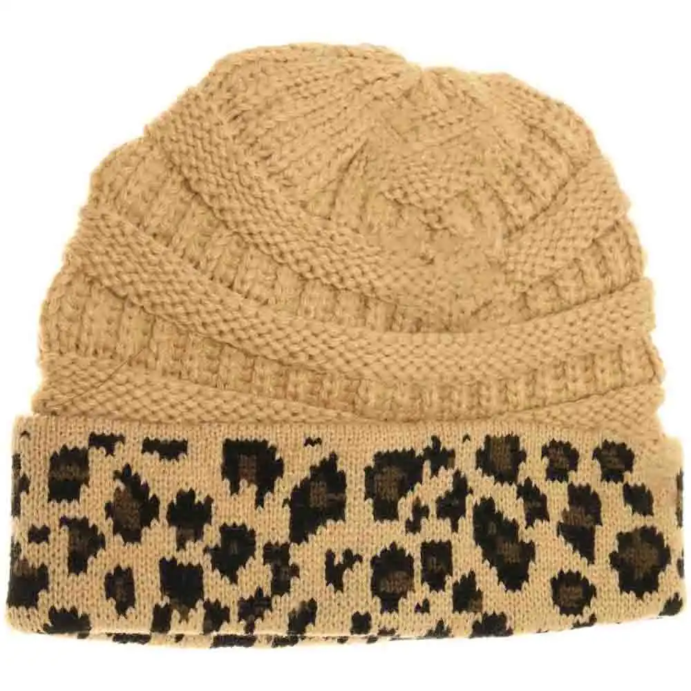 Cuff Leopard Print Beanie